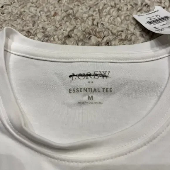 NWT J Crew Essential Short Sleeve Crewneck Tee White Sz M Basic Capsule Preppy - Picture 3 of 7